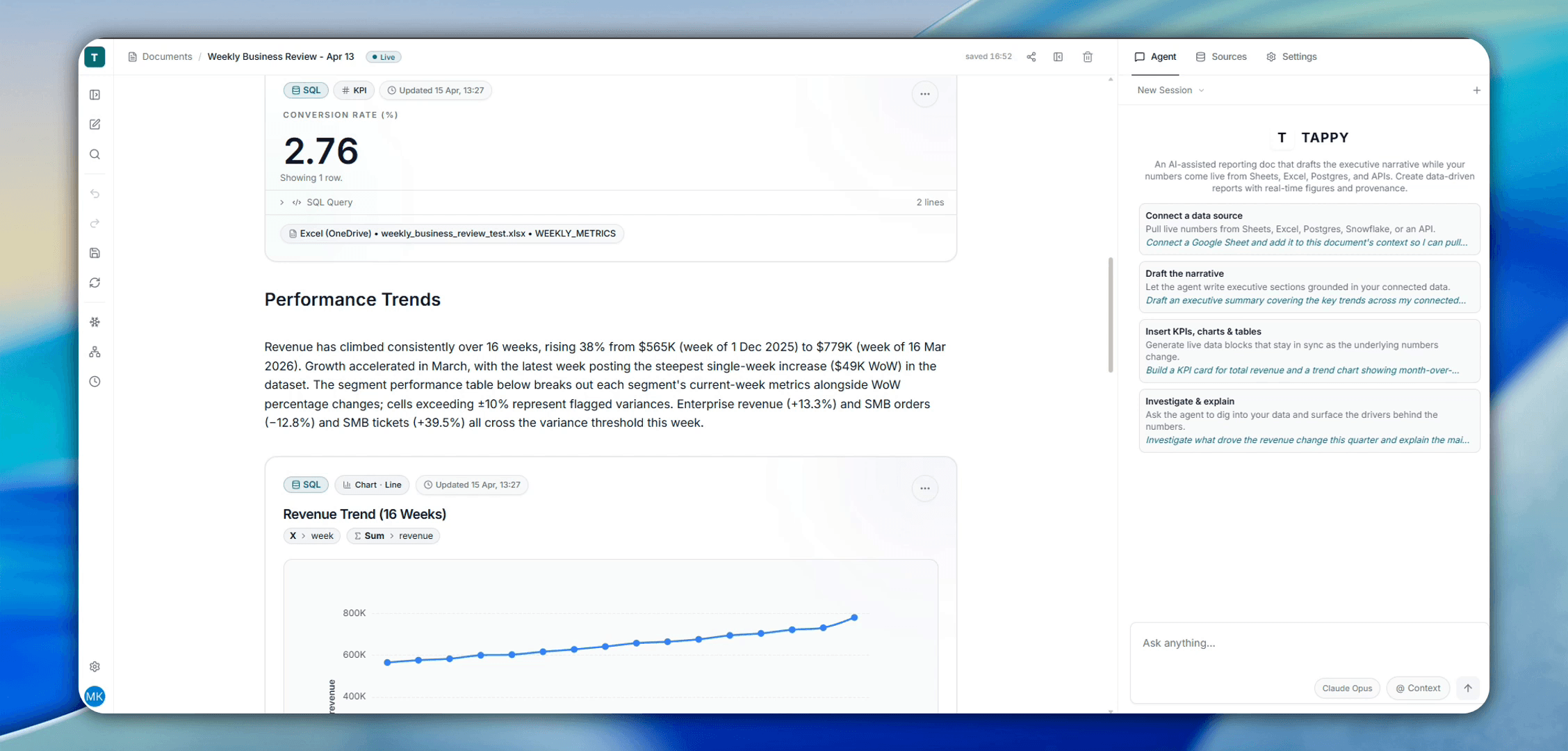 Editor open with a populated document.