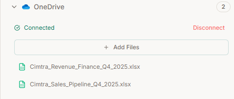 OneDrive file picker (personal + M365 business).